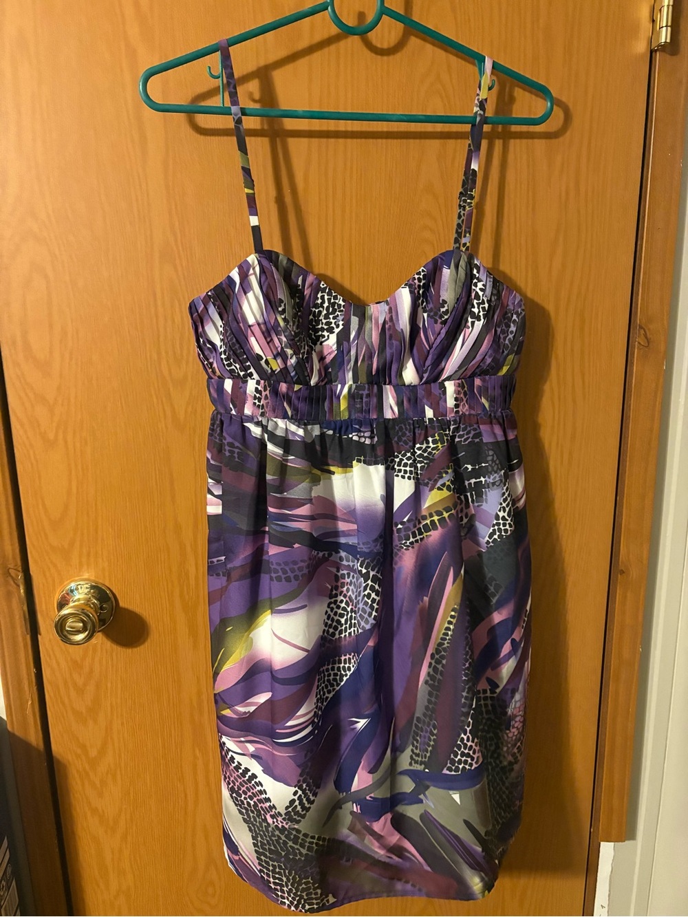 Sleeveless Purple Print Mini Dress